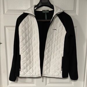 Ralph Lauren Active Black and White Quilted Jacket and fleece. NWOT